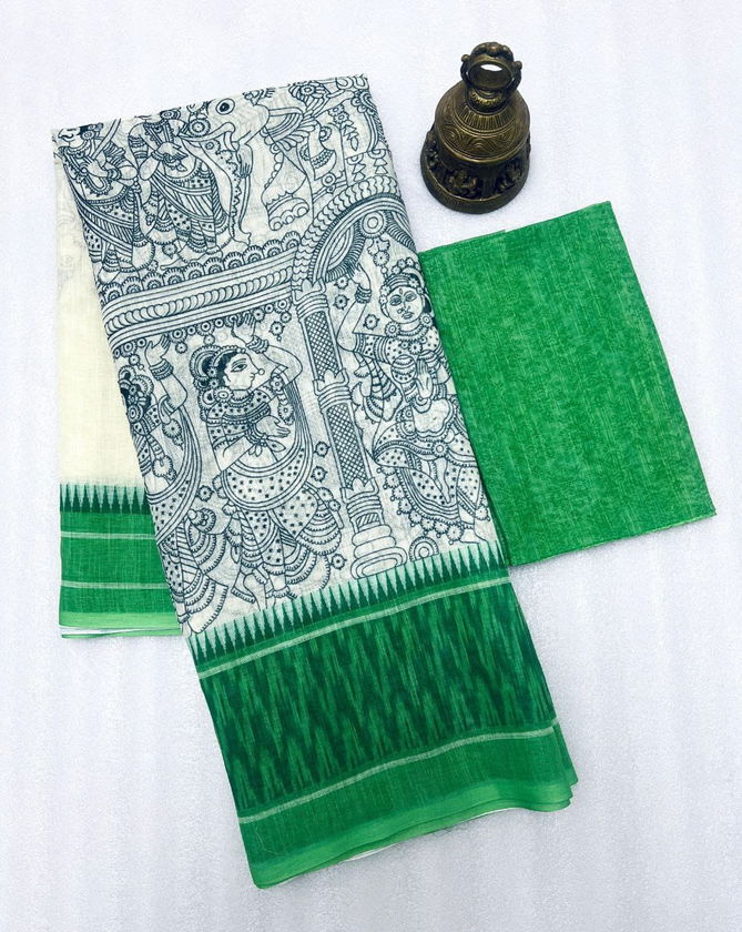 MG 464 Plain Linen Digital Printed Non Catalog Sarees Wholesale Shop In Surat